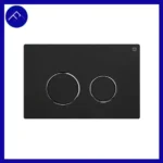 کلید تخلیه توکار مدل گرد مشکی مات با رینگ کروم